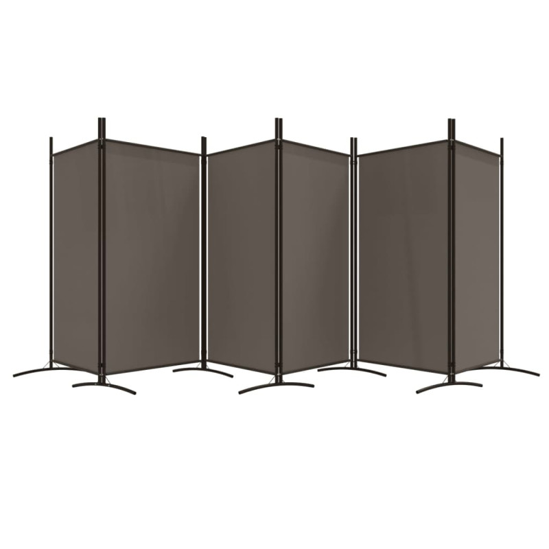 Parawan 6-panelowy, antracytowy, 520x180 cm, tkanina