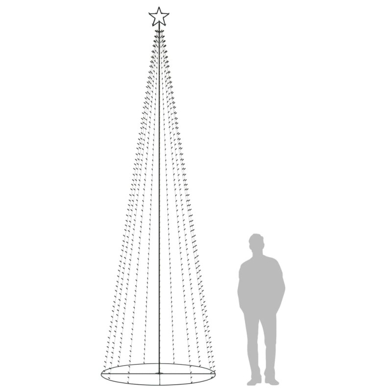 Choinka stożkowa, 752 kolorowe lampki LED, 160x500 cm