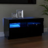 Szafka pod TV z oświetleniem LED, czarna, 80x35x40 cm