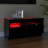 Szafka pod TV z oświetleniem LED, czarna, 80x35x40 cm