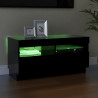 Szafka pod TV z oświetleniem LED, czarna, 80x35x40 cm