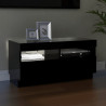 Szafka pod TV z oświetleniem LED, czarna, 80x35x40 cm