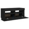 Szafka pod TV z oświetleniem LED, czarna, 80x35x40 cm
