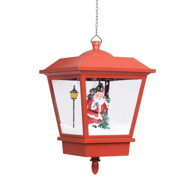 Świąteczna lampa wisząca LED z Mikołajem, czerwona, 27x27x45 cm