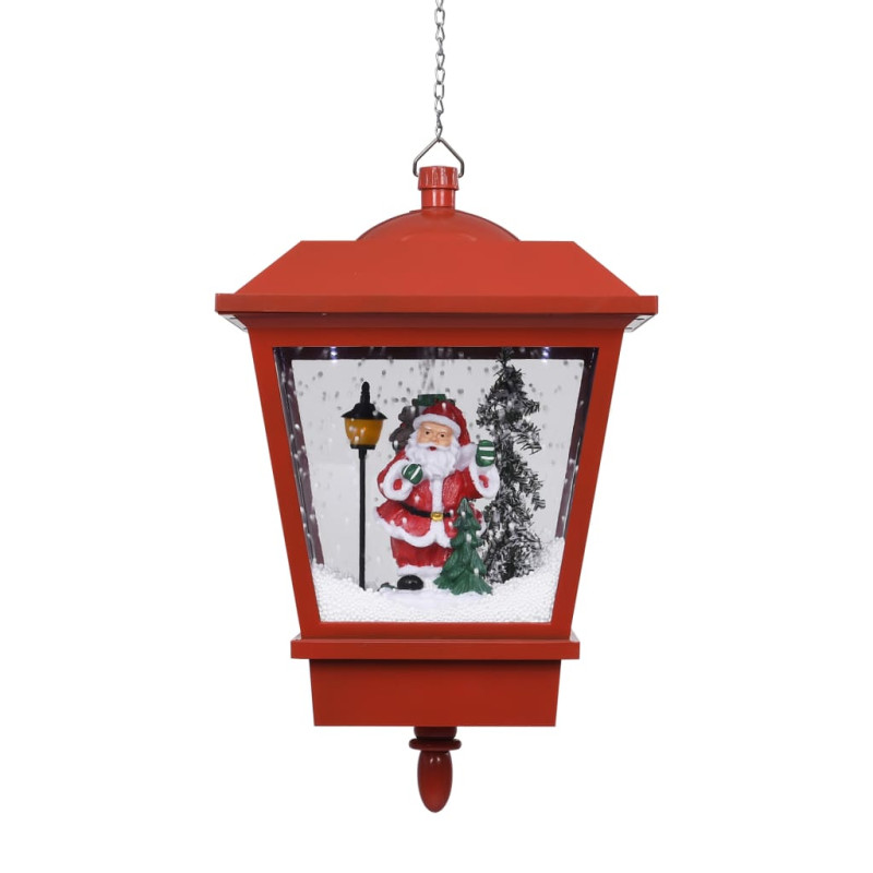Świąteczna lampa wisząca LED z Mikołajem, czerwona, 27x27x45 cm