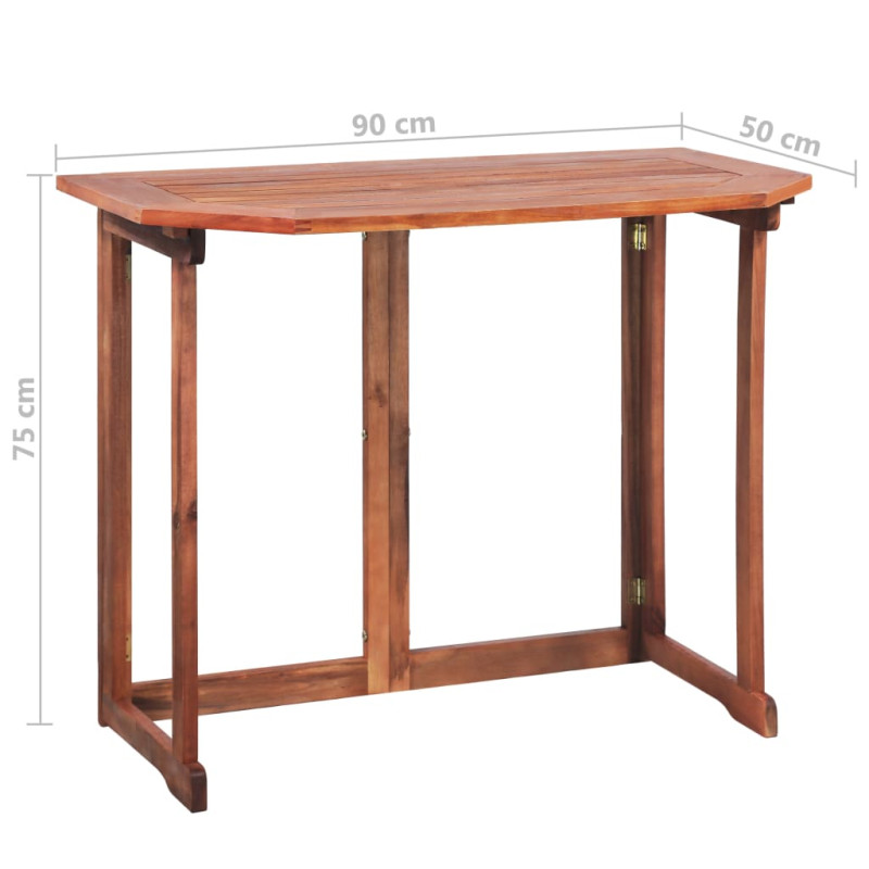 Stolik bistro, 90x50x75 cm, lite drewno akacjowe