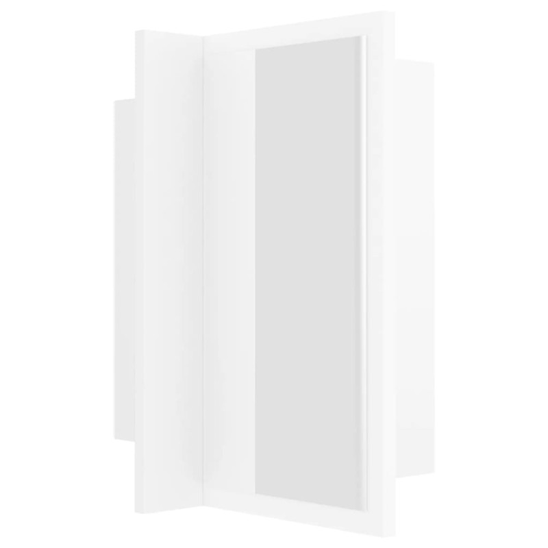 Szafka łazienkowa z lustrem i LED, biała, 40x12x45 cm, akryl