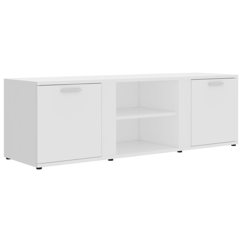 Szafka pod TV, biała, 120x34x37 cm, materiał drewnopochodny