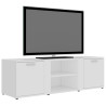 Szafka pod TV, biała, 120x34x37 cm, materiał drewnopochodny
