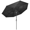 3-poziomowy parasol na aluminiowym słupku, antracytowy, 3 m