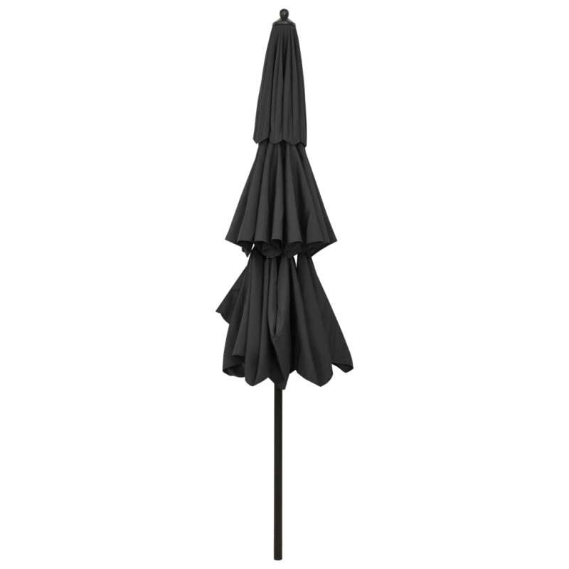 3-poziomowy parasol na aluminiowym słupku, antracytowy, 3 m