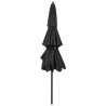 3-poziomowy parasol na aluminiowym słupku, antracytowy, 3 m