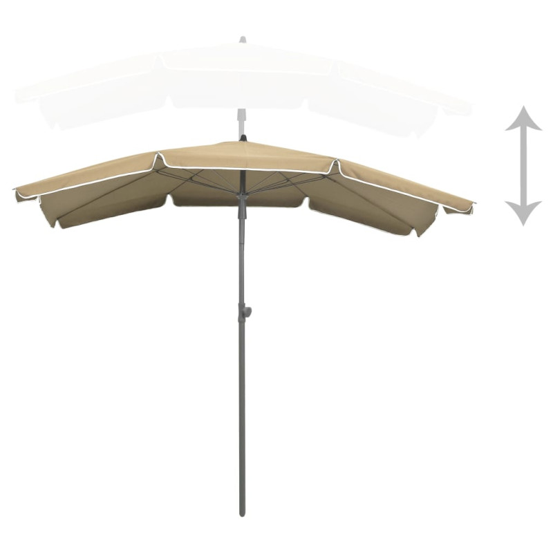 Parasol ogrodowy na słupku, 200x130 cm, kolor taupe