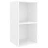 Wisząca szafka pod TV, wysoki połysk, biała, 37x37x72 cm