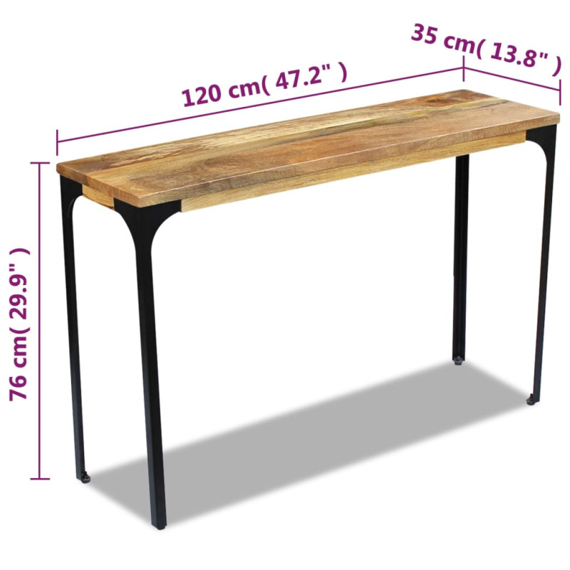 Stolik - konsola z drewna mango 120x35x76 cm