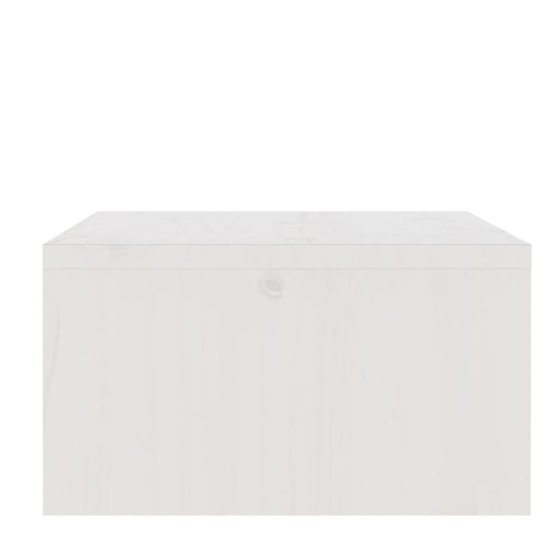 Podstawka na monitor, biała, 100x27x15 cm, lite drewno sosnowe