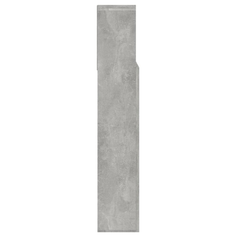 Wezgłowie łóżka z półkami, szarość betonu, 140x19x103,5 cm
