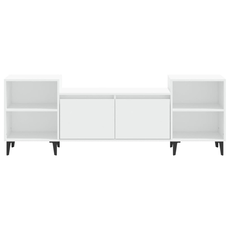 Szafka pod TV, biała, 80x36x50 cm, materiał drewnopochodny