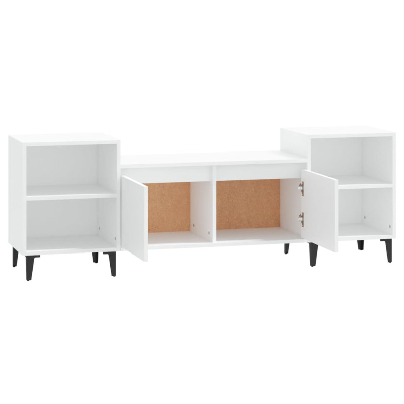 Szafka pod TV, biała, 80x36x50 cm, materiał drewnopochodny