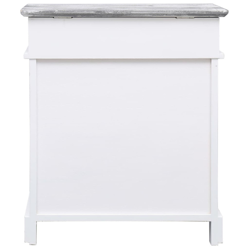 Szafka na buty, szara, 50 x 28 x 58 cm, drewno paulownia