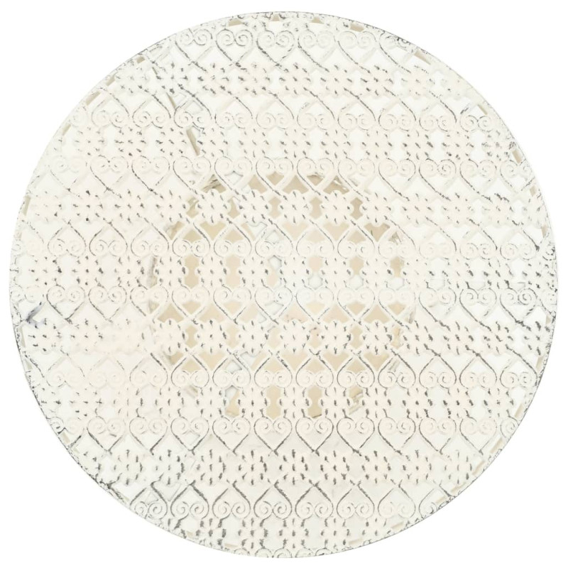 Okrągły stolik bistro, styl vintage, metalowy, 40x70 cm, biały