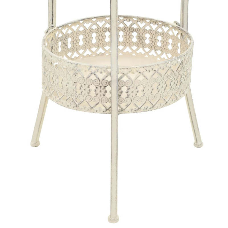 Okrągły stolik bistro, styl vintage, metalowy, 40x70 cm, biały