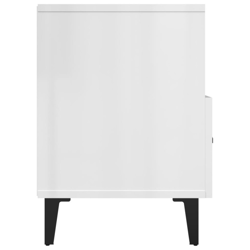 Szafka pod TV, biała, wysoki połysk, 80x36x50 cm