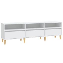 Szafka pod TV, biała, 150x30x44,5 cm, materiał drewnopochodny