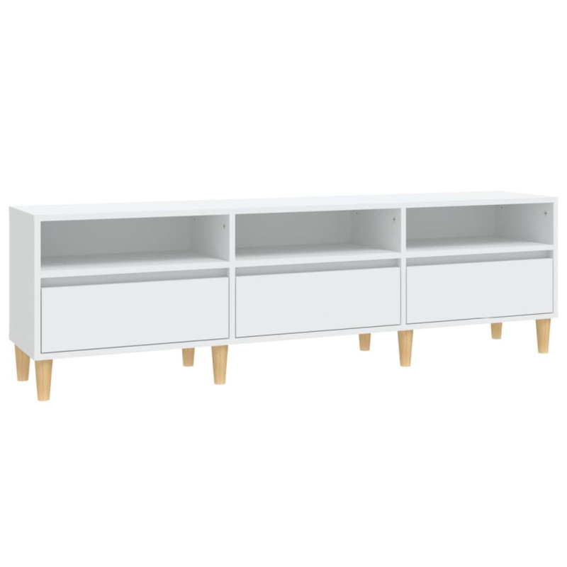 Szafka pod TV, biała, 150x30x44,5 cm, materiał drewnopochodny