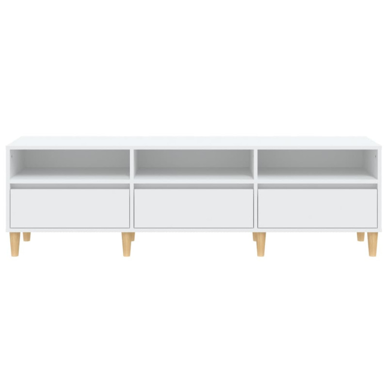 Szafka pod TV, biała, 150x30x44,5 cm, materiał drewnopochodny