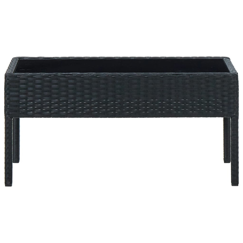 Stolik ogrodowy, czarny, 75x40x37 cm, rattan PE