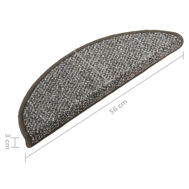 Nakładki na schody, 15 szt., antracytowe, 56x17x3 cm
