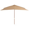 Parasol ogrodowy na drewnianym słupku, 200x300 cm, taupe