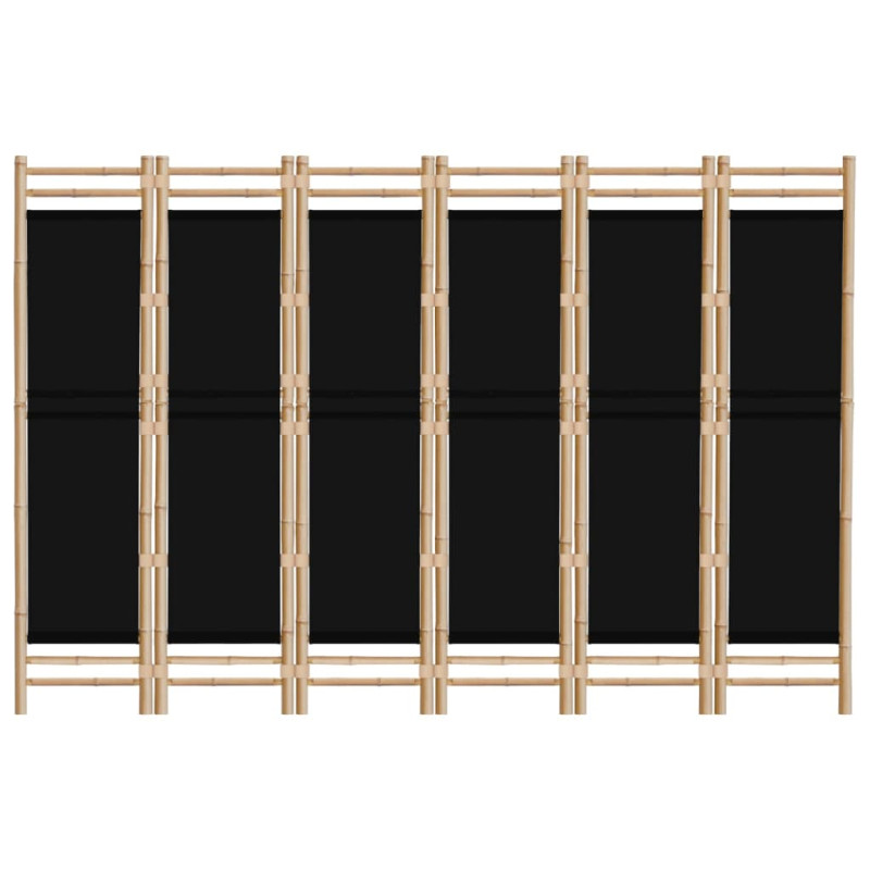 Składany parawan 6-panelowy, 240 cm, bambus i płótno