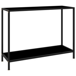 Stolik konsolowy, czarny, 100x35x75 cm, szkło hartowane