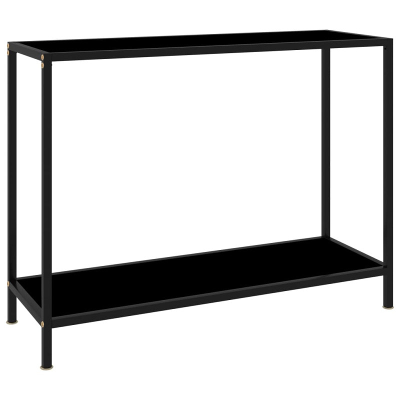 Stolik konsolowy, czarny, 100x35x75 cm, szkło hartowane