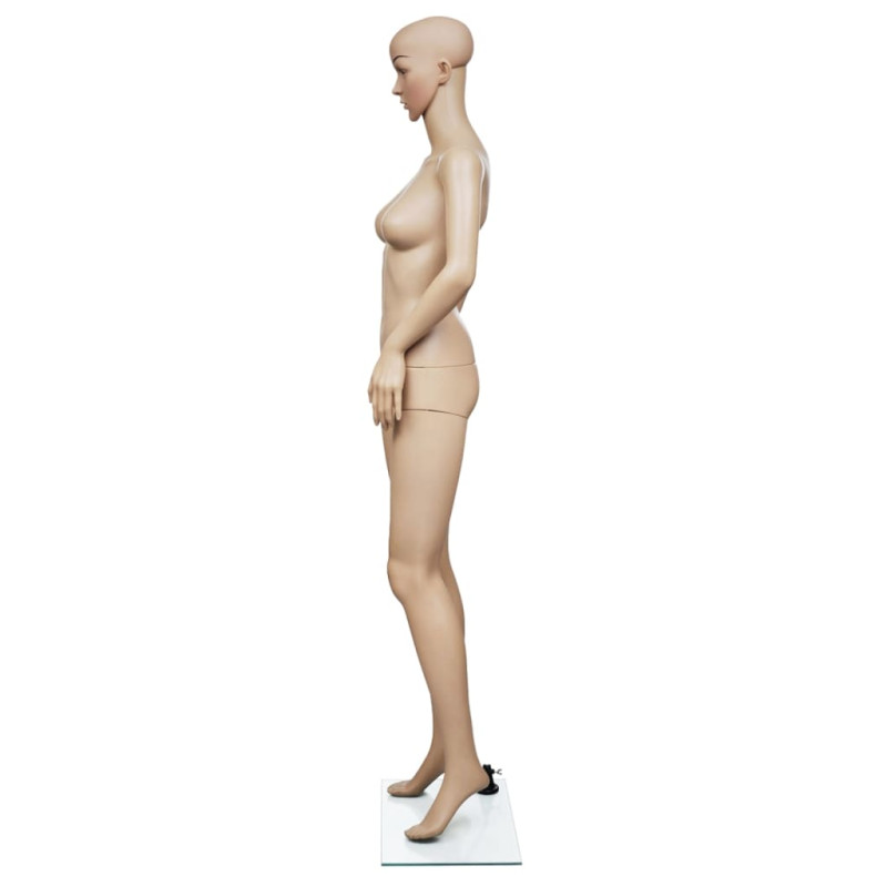 MANEKIN KOBIECY BEŻOWY SZKŁO PANCERNE ALUMINIUM STABILNY ŚRODOWISKU 175 CM 81 CM 61 CM 86 CM 36-38 36-37 40 CM