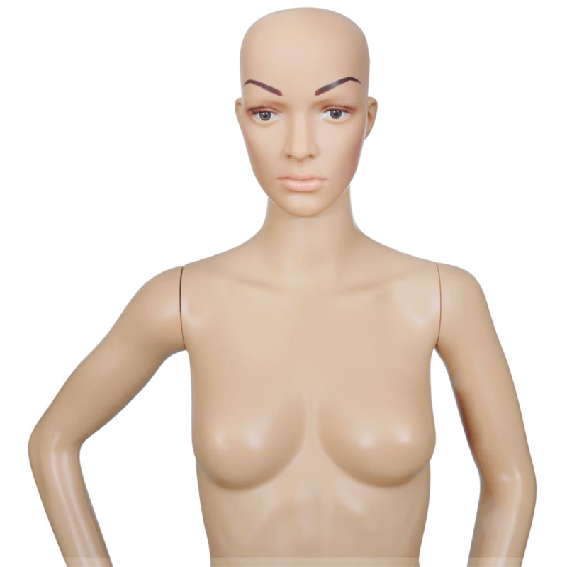 MANEKIN KOBIECY BEŻOWY SZKŁO PANCERNE ALUMINIUM STABILNY ŚRODOWISKU 175 CM 81 CM 61 CM 86 CM 36-38 36-37 40 CM