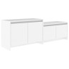 Szafka pod TV, biała, 146,5x35x50 cm, materiał drewnopochodny