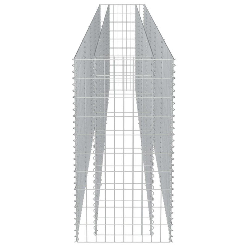 Podwyższona donica gabionowa, galwanizowana stal, 450x50x100 cm