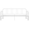 Sofa z wysuwaną ramą łóżka, biała, metalowa, 90x200 cm