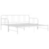 Sofa z wysuwaną ramą łóżka, biała, metalowa, 90x200 cm
