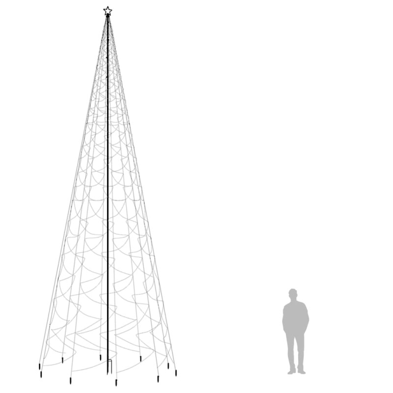 Choinka z kołkiem gruntowym, 3000 kolorowych LED, 800 cm