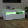 Szafka pod TV z oświetleniem LED, biała, 90x35x40 cm