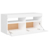 Szafka pod TV z oświetleniem LED, biała, 90x35x40 cm