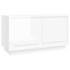 Szafka pod TV, biała, połysk, 80x35x45 cm