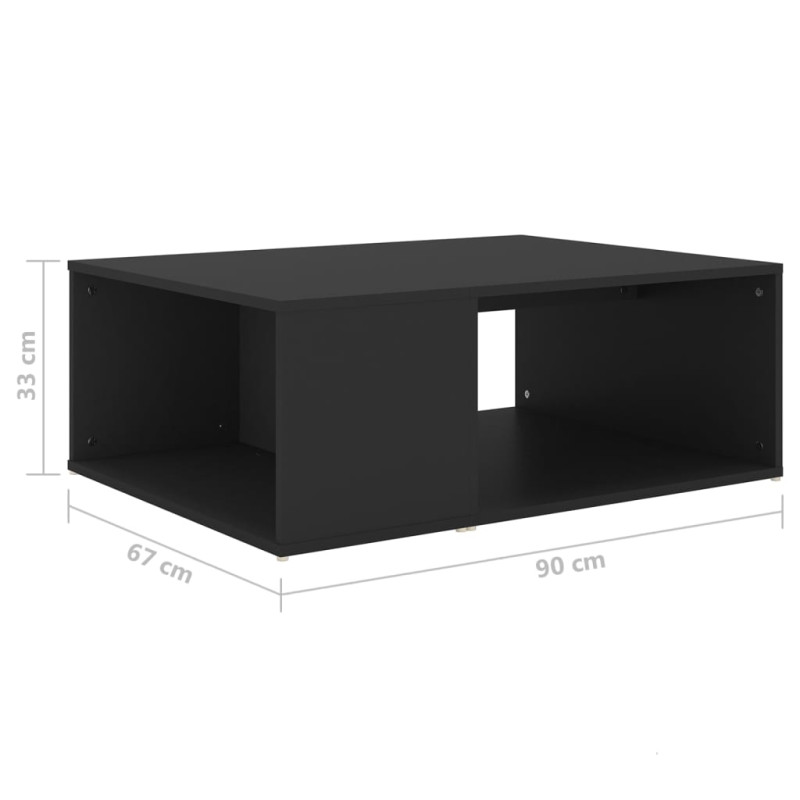 Stolik kawowy, czarny, 90x67x33 cm, materiał drewnopochodny
