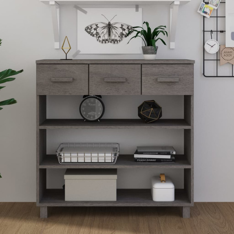 Stolik konsolowy HAMAR, jasnoszary, 90x35x90 cm, drewno sosnowe
