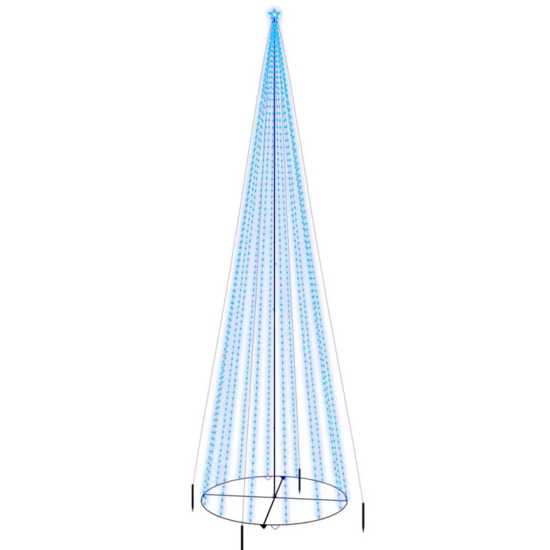 Choinka stożkowa, 1134 niebieskich diod LED, 230x800 cm