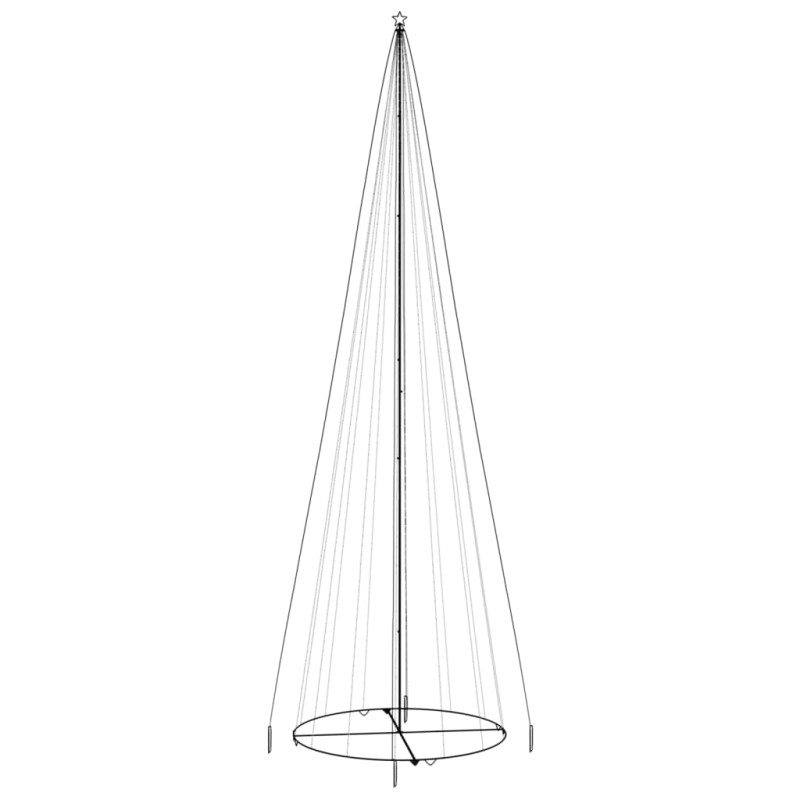 Choinka stożkowa, 1134 niebieskich diod LED, 230x800 cm